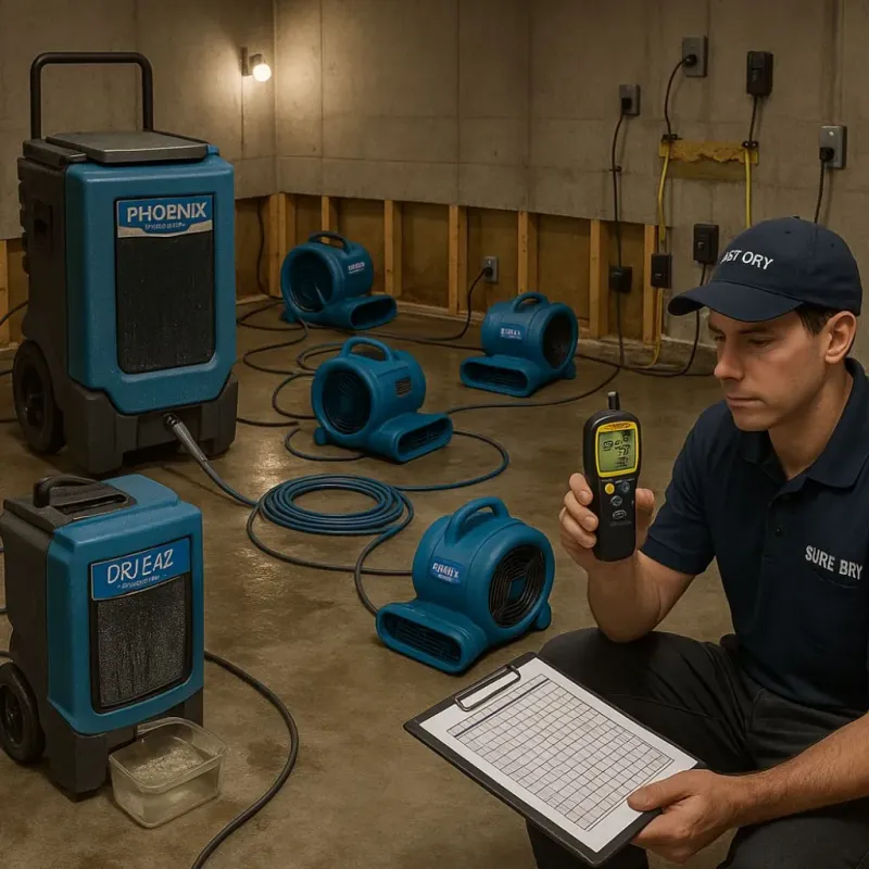 Structural Drying and Dehumidification process in Massapequa, NY